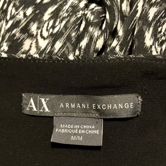 Armani Exchange Black/White Sweetheart Peplum Top - Picture 15 of 15